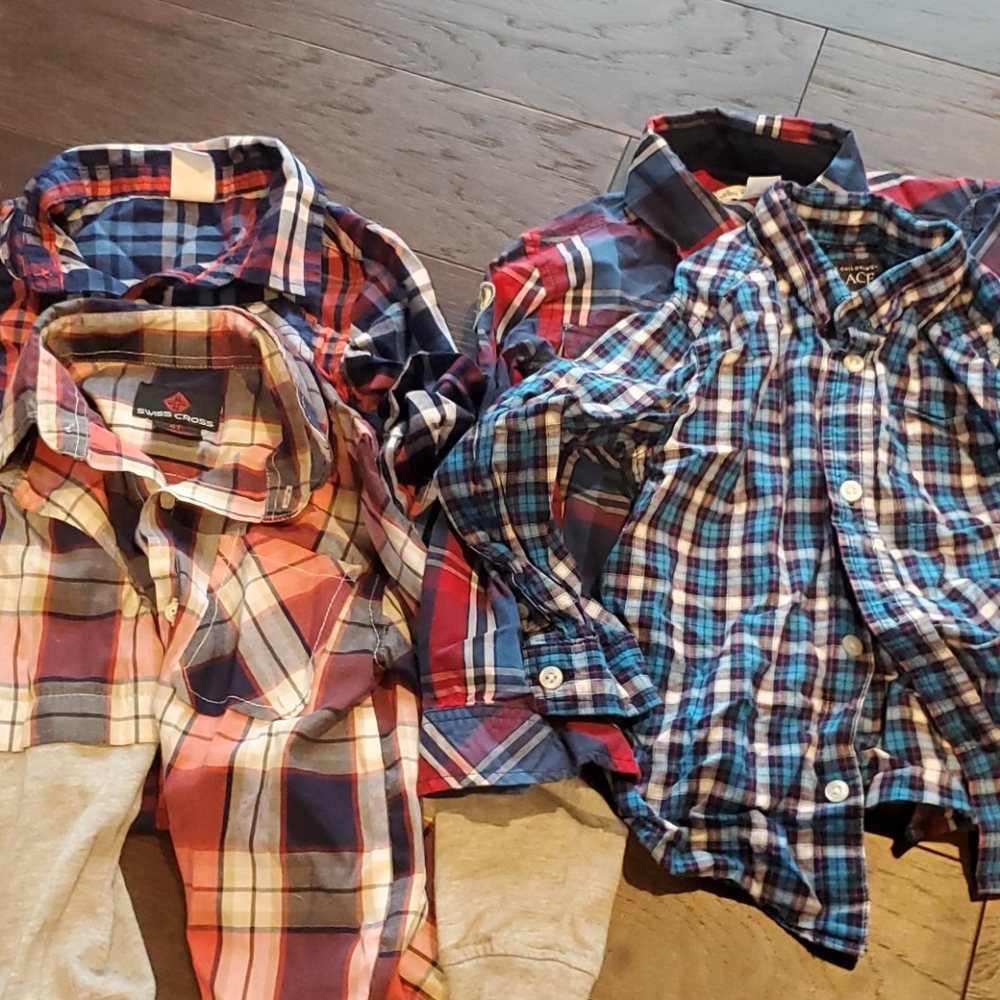 4 boy button up dress shirts